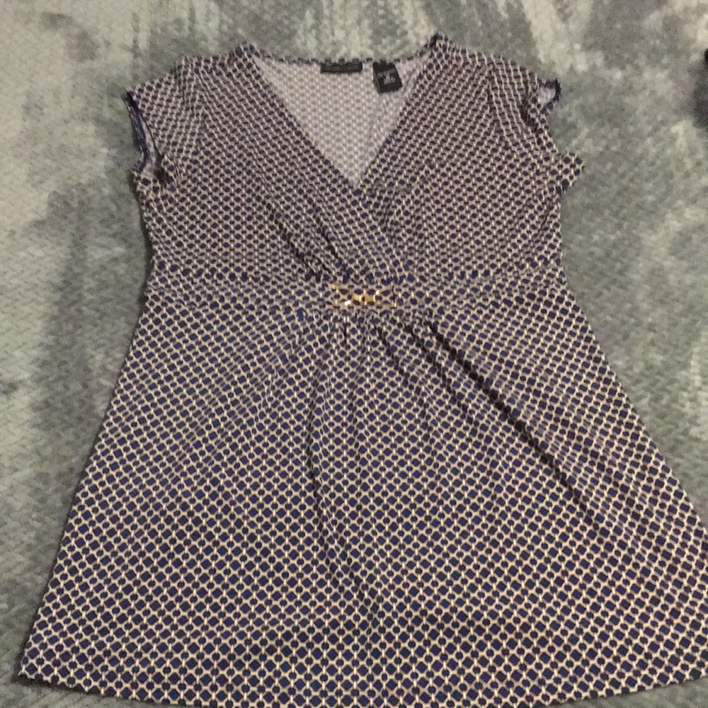 Style & Co top, size M. Navy blue & beige